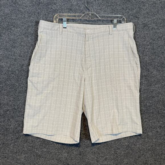 Nike Shorts Mens 38 Gray Plaid‎ Golf Shorts Dri Fit Performance Stretch Chino - Picture 2 of 9
